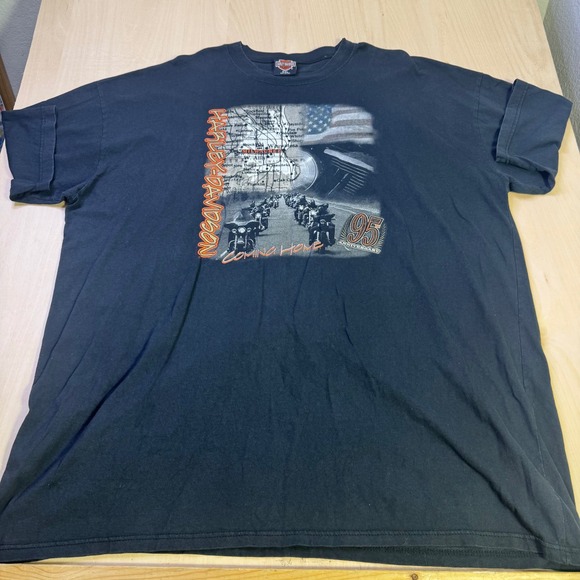 Vintage Harley Davidson T Shirt 5XL Coming Home Mid Ohio Springfield‎ Biker Tee - Picture 1 of 6